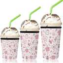 3 Pack Reusable Iced Coffee Insulator Sleeve - Nurse Reusable Neoprene Insulated Sleeve for Cold/Hot Beverages, Cold Drink Sleeves for 16-32oz Coffee Cup, Healthcare Worker Cup Sleeves Gifts