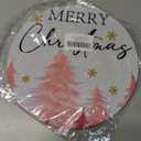 QUICQOD Winter Christmas Round Mouse Pads for Desk, Merry Chrismas Portable Mouse Pad 8.7x8.7 Inches, Non-Slip Mousepads for Home Office Dorm Desk Decor Accessories, Teen Girls Gifts (pink christmas trees)