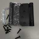 Luxbaro 2 Pack Self Closing Door Hinges 4 Inch, Matte Black Spring Loaded Hinges with 5/8'' Radius Corners, Adjustable Tension for Garage, Front Door, for Left and Right Hand Door, UL Listed