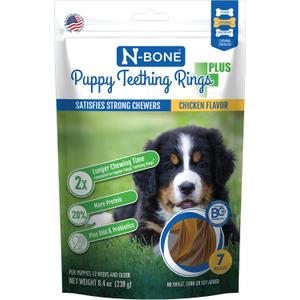 N-Bone Puppy Teething Rings Plus, Chicken Flavor, 7-Count, 8.4oz
