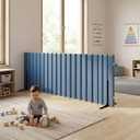 Angeles 30" x 10' Quiet Divider With Sound Dampening Panels, Freestanding Room Divider Wall, Blue