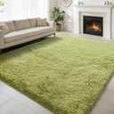 8x10 Fluffy Area Rugs for Living Room, Shag Area Rug for Bedroom, Grass Green Soft Fuzzy Rug Non-Shedding Indoor Plush Carpet for Kids Bedroom Nursery Home Decor