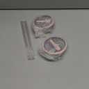 Leak Proof Flip Straw Lid Replacement for 40oz Stanley Quencher H2.0, No Spill Accessories with Extended Straw &Enhanced Sealed Lid (Pink)