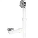 EZ-FLO 1-1/2 Inch Trip-Lever Bath Tub Drain Kit, 2-Hole Overflow Plate with Plastic Strainer, 35207