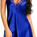 Avidlove Women Lingerie Satin Lace Chemise Nightgown Sexy Full Slips Sleepwear L