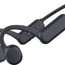 AYI Professional Swim Headphones True Bone Conduction Open Ear Headset MP3 Player Built-in 16G Memory IP68 Underwater Waterproof Bluetooth Earphone for Driving Bicycling Running Skiing Sports-Black
