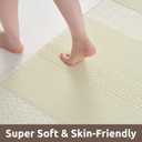 AMOAMI Waffle Bath-Mat, Super Absorbent Bath Mats for Bathroom, Boho Bathroom Rugs Non Slip Washable, Ultra Soft Bathroom-Mat with Tassels Bath Rugs for Floor Mat, 20" X 32" Cream