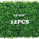 12 Pieces 24"x 16" Grass Wall Panels, Boxwood Hedge Wall Panels, Artificial Grass Backdrop Wall, Privacy Hedge Screen UV Protected for Outdoor, Indoor, Garden, Fence, Backyard and Decor (12pcs) (24*16inch)