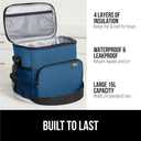 GORILLA GRIP Reusable Insulated Lunch Box Bag for Women Men,15L, Leakproof XL Soft Cooler Bags, Multiple Compartments, Mesh Pockets and Adjustable Strap, Food Tote Keeps Drinks Cold, 13x9, Navy Blue
