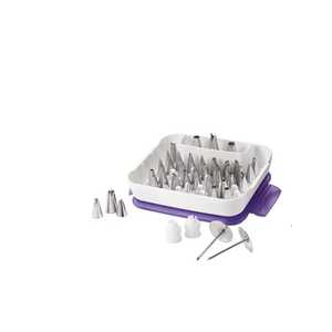 Wilton, 25- Piece Cake Supply Master Decorating Tip Set & Adjustable Cake Leveler for Leveling and Torting