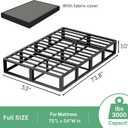 VIPSHOW 10 Inch Full Metal Bed Frame with Round Corner, 3000 LBS Heavy Duty