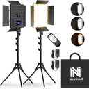 NiceVeedi 2-Pack Photography Lighting Kit, 36W Bi-Color Studio Lights 2700-6500K CRI 95+, Dimmable LED Video Light Kit with Remote Control & 72 Tripod Stand, Lighting for Video Recording/Photography