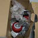 Finnhomy Swivel Caster Wheels 2 Inch Heavy Duty Threaded Stem Casters 1/4" - 20 x 1 with Brake Set of 4 for Wire Shelves Wheels PU Load Bearing 800 Lbs Anti-wear Smooth Casters, Red