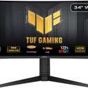 ASUS TUF Gaming 34” 1440P 1500R Curved Monitor (VG34VQL3A) - QHD (3440 x 1440), 180Hz, 1ms, Extreme Low Motion Blur, Free sync Premium Pro, 125% sRGB, Display HDR 400, Height Adjustable, 3 year