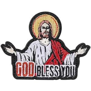 God Bless You Patch, 1Pcs Christian Bible Verse Embroidered Sew On Velcro Patches, Tactical Military Morale Hook And Loop Patch, Faith Based Applique Patches For Backpacks, Vests, Jackets, Jeans, Hats(2 Pcs)