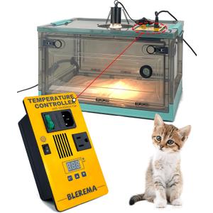 Puppy Incubator with Temperature Control & Ventilation Fan, Dual-Heating Modules (Pad+Lamp) and Oxygen Tube, Incubator for Puppy/Kitten | Brooder for Dogs, Chicks, Birds & Newborn Critters (55L) (Smart Grey)