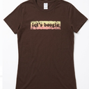Lets Boogie Shirt Vintage Dancing 1980s Disco Themed Party T-Shirt, Brown, Small