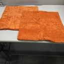 Fancy Homi Set of 2 Burnt Orange Decorative Throw Pillow Covers 18x18 Inch for Living Room Couch Bed, Boho Farmhouse Fall Home Decor, Soft Textured Corduroy Corss Patchwork Cushion Case 45x45 cm