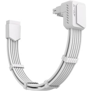 EZDIY-FAB Shield PCIE 5.1 GPU Extension Cable with 90 Degree 12V-2x6 Angle Adapter,16pin (12+4) 12VHPWR PCIe 5.1 PSU Cable Extension for RTX 40/50 Series with Combs-Standard Type-White