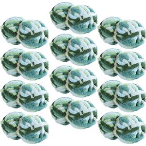 12 Pack Tie Dye Chunky Chenille Yarn for Crocheting & Knitting, 26yds 7.5 oz Each Skein Soft Fluffy Kitting Yarn Set, Multi Color Plush Yarn for Handcrafts Weaving Making Blankets, Blue Green (Blue+Sage+Olive)