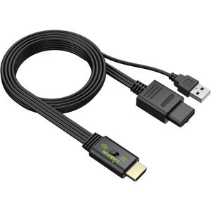 LiNKFOR N64 to HDMI Converter, 16:9/4:3 Conversion Mini Composite CVBS Audio Video Adapter Supports PAL/NTSC for N64/NGC/SNES