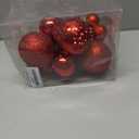 YESPERS 21PCS Red Christmas Ornaments Set - Shatterproof Christmas Tree Ornaments with Icicle for Holiday Party - Vintage Xmas Decorations in 4 Sizes