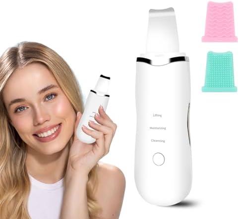 3 Mode Blackhead Remover Tools - Skin Scrubber Face Spatula Blackhead Remover for Deep Cleansing, Waterproof Rechargeable Facial Skincare Device (White)