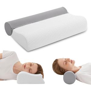 JOLLYVOGUE Neck Pillow for Sleeping,Memory Foam Neck Support Pillow, Removable Adjustable Cooling Bed Pillow for Side Back Stomach Sleepers