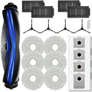 Replacement Parts for ECOVACS DEEBOT T50 Pro Omni/ T50 Omni/ T50 Pro, Accessories including 1 Main Brush, 6 Mop Pads, 4 Dust Bags, 4 HEPA Filters, 4 Side Brushes, 1 Cleaning Tool