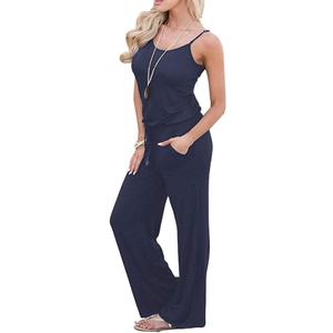 Artfish Women Casual Sleeveless Spaghetti Strap Striped Lounge Pajama Jumpsuit (Large, 2026 Navy) Artfish Women Casual Sleeveless Spaghetti Strap Striped Lounge Pajama Jumpsuit (Large, 2026 Navy)