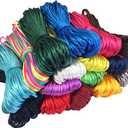 2mm Rattail String,Satin Nylon Trim Cord 16 Bundles 176 Yards Nylon Silk Cord for Jewelry Making Silk Thread Silk Bracelet String