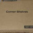 Forbena Corner Bookshelf Wall Mounted Set of 4, Wooden Floating Book Shelves for Nursery, Large Wall Shelving Unit for Living Room Bedroom Bathroom Kitchen Office Classroom Corner (Walnut Color) (12" Depth)