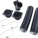 75mm Parking Heater Air Duct Vent Kit Hoses Clamps Y-Branch Connector Flat Air Vent Outlets Compatible with Eberspacher Webasto and More 5KW Chinese Air Diesel Parking Heaters