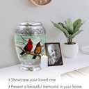 hlc Beautiful Cardinal Couple Bird Cremation Large Urn for Human Ashes - Handcrafted - Affordable Urn for Ashes (Adult (200 lbs), Urn), 10.5'' H x 6'' W x 6'' L (CFDS0012266)