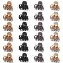 Cobahom 24 Pack Small Hair Claw Clips 1.2 Inch Plastic Matte Hair Clips for Thin Hair No-Slip Mini Hair Clip Hair Styling Accessories for Women and Girl (Black, Brown, Apricot, Chocolate)