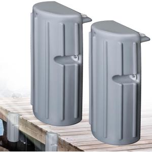 Dock Bumper Fender, Boat Dock Bumpers for Edge or Side, Marine Fender Guard, Vertical Protection, Durable Construction, Includes Mounting Hardware,2 Pack-grey