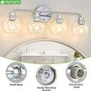 Bathroom Light Fixtures Chrome Vanity Light 27 Inch Silver 4 Light