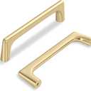 Lardmon 10 Pack Brushed Gold Modern Cabinet Pulls 3.75 Inch(96mm) Hole Center Timeless Drawer Pulls Vanity Pulls Classic Solid Kitchen Cabinet Handles Hardware for Dresser