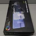 Wireless Keyboard and Mouse Backlit - Typewriter Keyboard with Magnetic Wrist Rest, Retro Round Keycaps, Light Up Letters, 2.4GHz Cordless Combo for Mac, Windows, PC, Laptop, Trueque [Upgraded] (Black)