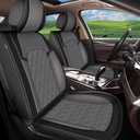 Fit for Subaru Outback Seat Covers 2010-2024 2025 - Full Set Waterproof Leather Car Seat Covers Compatible Airbag2 Row 5 Seat, Black & Grey