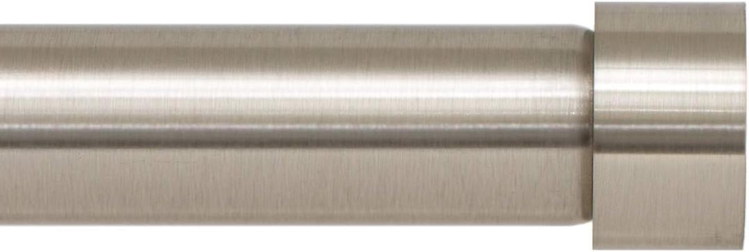Ivilon Drapery Window Curtain Rod - End Cap Style Design 1 Inch Pole. 48 to 86 Inch Color Brushed Nickel