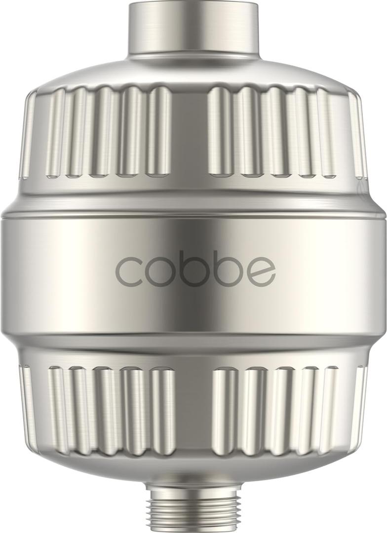 Cobbe HD HEAVY DUTY High Output Shower Filter  99% REMOVAL Shower Head Filter for Hard Water, Heavy Metals, Chlorine and Harmful Substance, Improve your skin and hair, Brushed Nickel