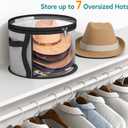 AOODA Oversized Clear Hat Storage Bag, Holds up to 7 Caps Cowboy Hat Organizer for Closet, Wide Brims Hat Case with Carrying Handles (Grey) (16.5")