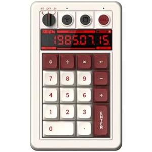 8Bitdo 18 Keys Retro Mechanical Numpad, Supports PC Numpad & Standard Calculator Mode, Hot-swappable, PC Calculator Shortcut Button, Bluetooth/2.4G/Wired Numpad for Windows and Android - Fami Edition