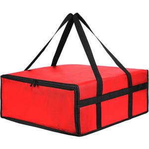 musbus Pizza Carrier Insulated Bags Large for Deliveries, Insulated Pizza Carrier Delivery Bag 20x20 Food Bag for Personal and Professional Use (20W x 20D x 6H, Red)