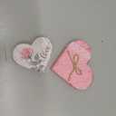 Beeveer 2 Pcs Valentine's Day Wooden Heart Signs Tiered Tray Decor with Bow Wood Heart Shape Table Blocks for Party Home Office Table Shelf Decor