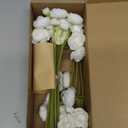 Ling's Moment Ranunculus Artificial Flower, Faux Silk Mini Ranunculus Flowers for DIY Bouquet, Bulk Fake Wedding Filler Flowers for Centerpieces Arrangements Bridal Shower Decorations, Ivory White