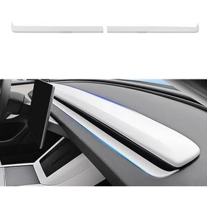 Fit Tesla Model 3 Highland 2024 2025 Dashboard Panel Trim for Center Console Front Air Condition Vent Cover Sticker ABS Accessories 2Pcs(Matte White)