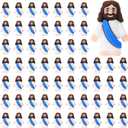 Bememo 100 Pcs Jesus Toys Original Design Mini Rubber Little Jesus Figurine to Hide and Seek Religious Party Favors Sunday School Craft Baptism Gifts for Easter Egg Stuffers(Blue)
