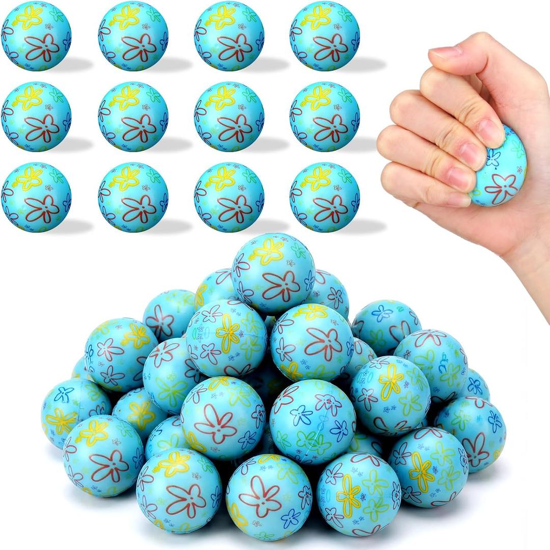 24 Pcs Cartoon Themed Stress Balls Bulk Squeezable Sensory Fidget Relief Balls 1.6" Party Favors Supplies Goodie Bag Stuffers Hand Therapy for Adult Teens (Sponge Themed)